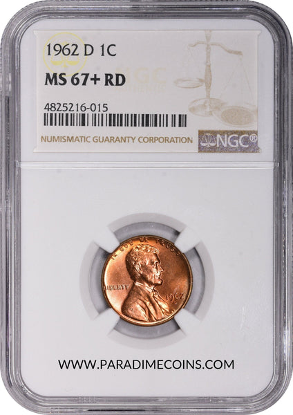 1962-D 1C MS67+ RD NGC - Paradime Coins | PCGS NGC CACG CAC Rare US Numismatic Coins For Sale