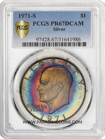 1971-S $1 SILVER PR67 DCAM PCGS - Paradime Coins | PCGS NGC CACG CAC Rare US Numismatic Coins For Sale